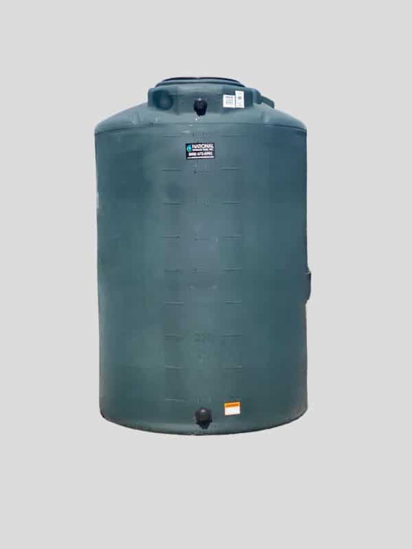 The image shows a 1000-gallon vertical poly water storage tank, with dimensions of 60 inches in diameter and 89 inches in height.