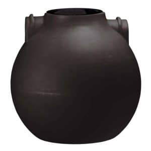 The image shows a 500-gallon sphere pump tank measuring 64 inches in length, 67 inches in width, and 60 inches in height.