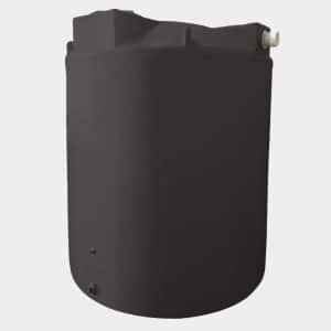 The image shows a 3,000-gallon black rain harvesting poly water tank, which measures 96 inches in diameter and 109 inches in height.