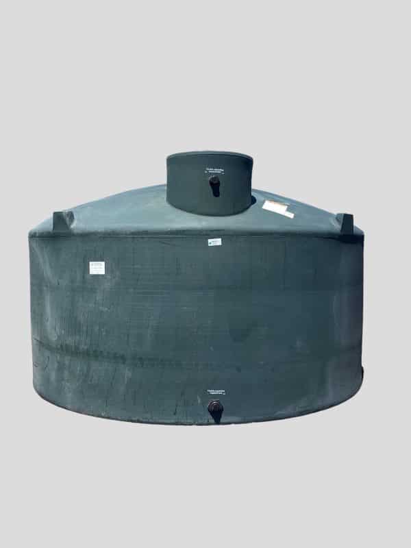 The image shows a 5000 Gallon Low Vertical Water Storage Tank. Utilizes State of the art One-piece Seamless Construction For High quality storage capabilities.
