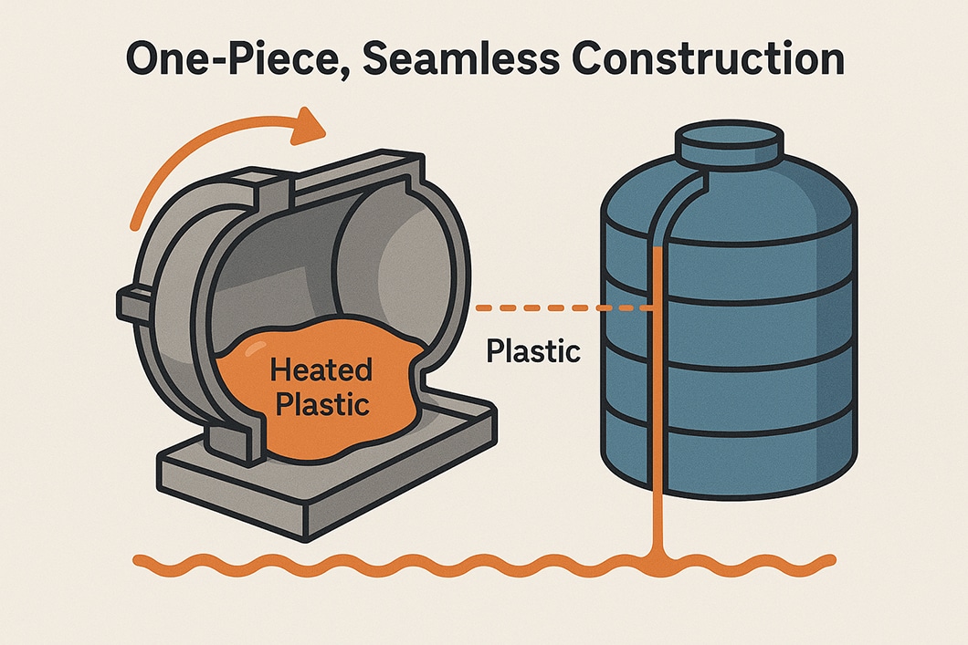 One-piece, seamless construction